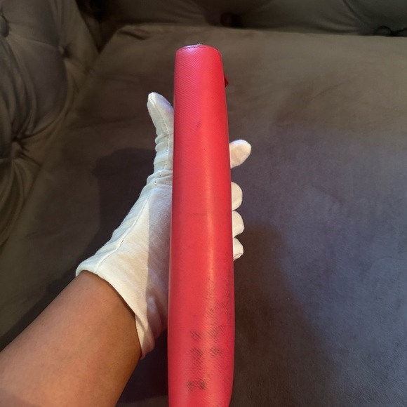 Prada Red Saffiano Leather Zip Around Wallet - Picture 6 of 17